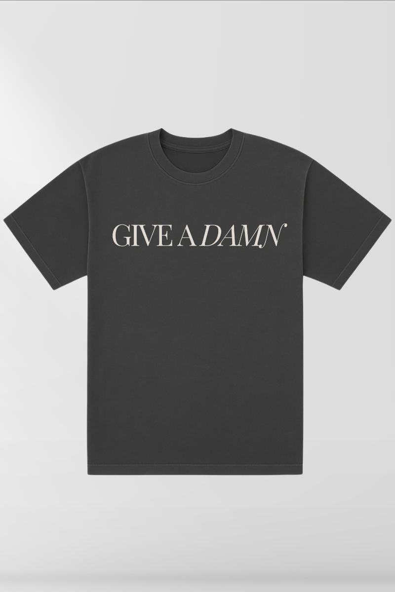 Give a Damn on Vintage Black Box Tee