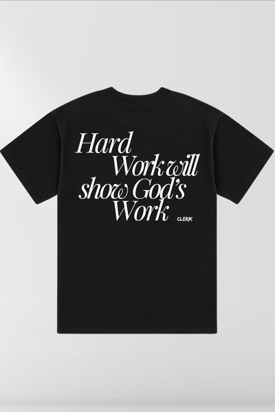 Hard Work Will Show God's Work on Black Box Tee – Clerik Hard Work Will Show God's Work on Black Box Tee – Clerik