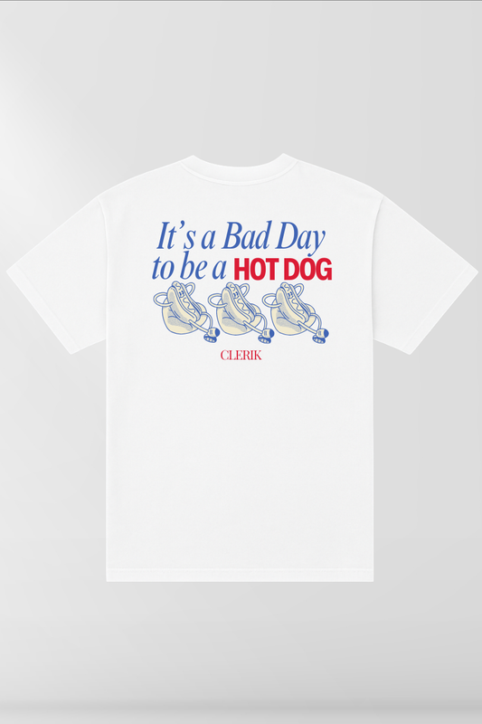 It's A Bad Day to Be a Hot Dog on White Box Tee
