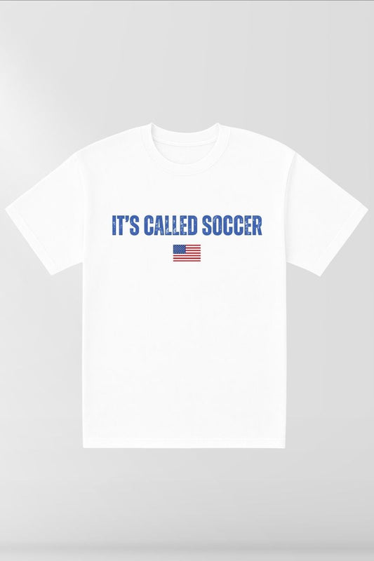 It's Called Soccer on White Box Tee